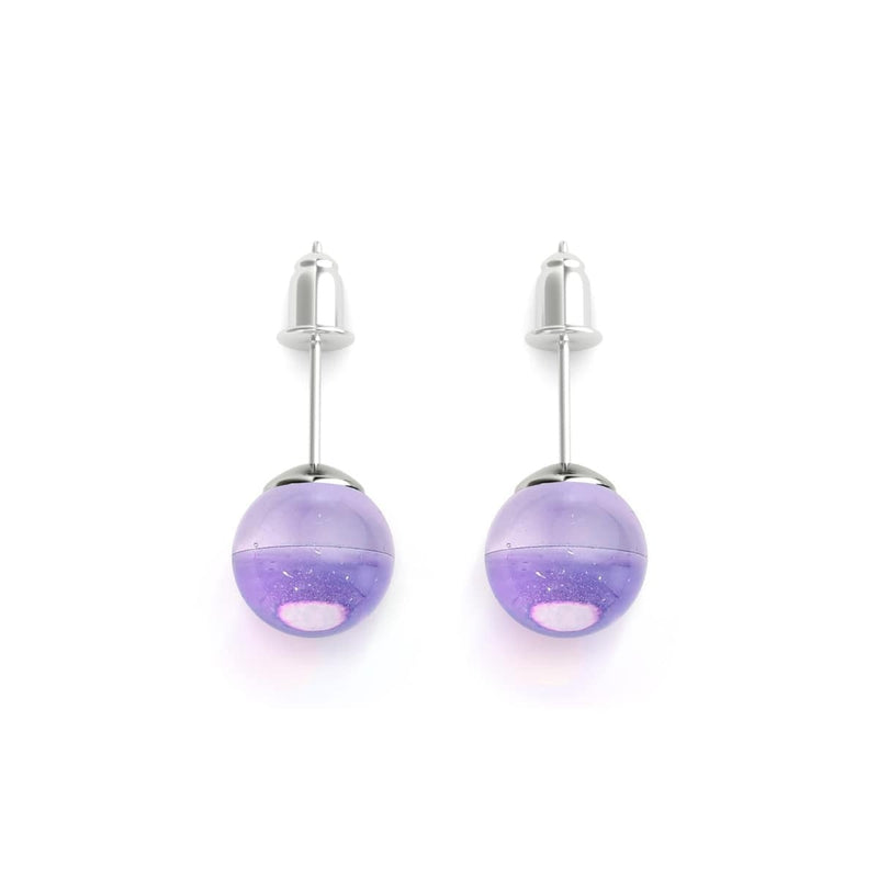 Cosmic Purple | .925 Sterling Silver | Galaxy Glass Stud Earrings