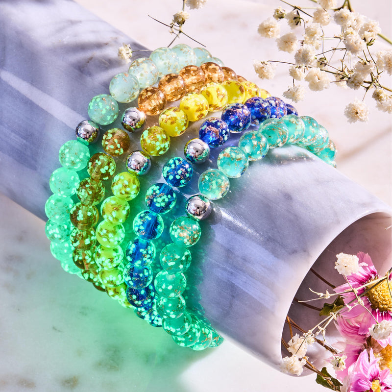 Saffron | .925 Sterling Silver | Firefly Glass Bracelet