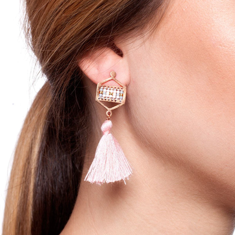 Monterey | 18k Rose Gold | Boho Fringe Earrings