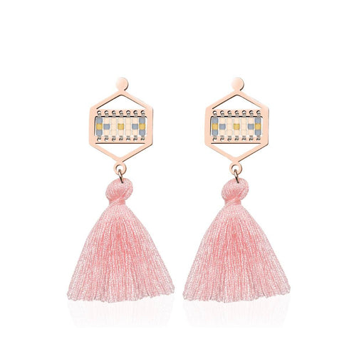 Monterey | 18k Rose Gold | Boho Fringe Earrings