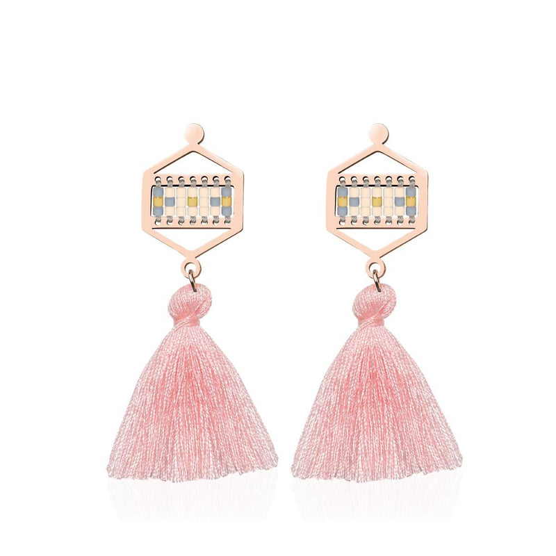Monterey | 18k Rose Gold | Boho Fringe Earrings