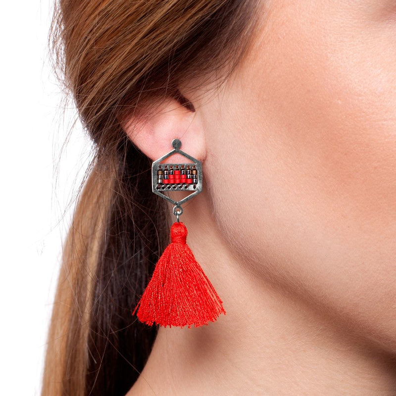 Palo Alto | Silver | Boho Fringe Earrings