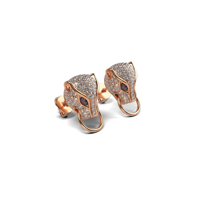 Panthera by Keysi Sayago | 18k Rose Gold | Cubic Zirconia Crystal Earrings