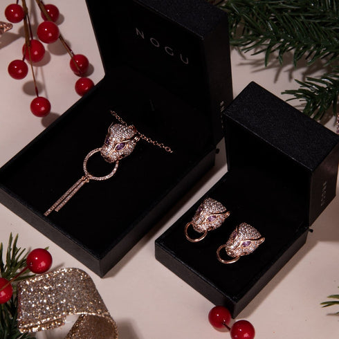 Panthera by Keysi Sayago | 18k Rose Gold | Cubic Zirconia Crystal Earrings