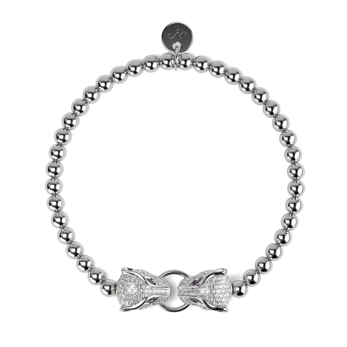 Panthera by Keysi Sayago | 18k White Gold | Cubic Zirconia Crystal Bracelet