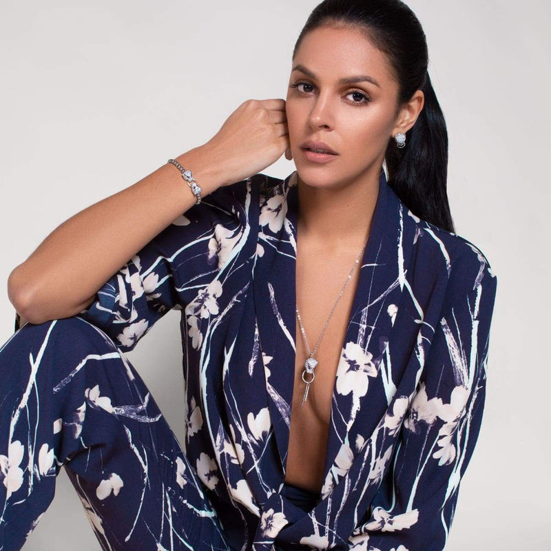 Panthera by Keysi Sayago | 18k White Gold | Cubic Zirconia Crystal Bracelet