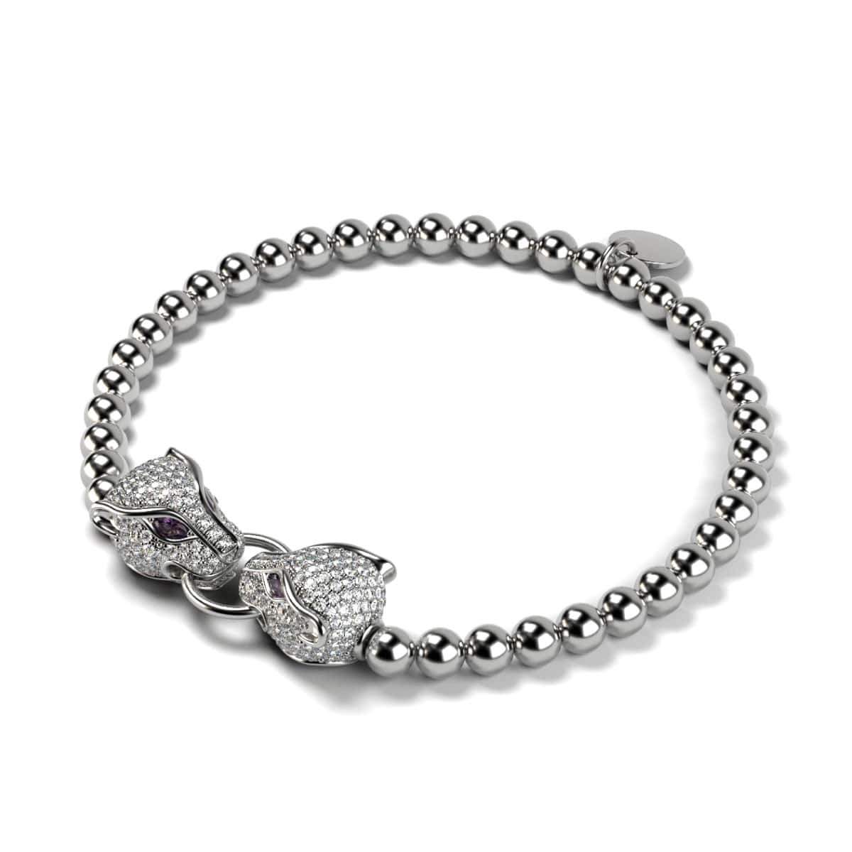 Panthera by Keysi Sayago | 18k White Gold | Cubic Zirconia Crystal Bracelet