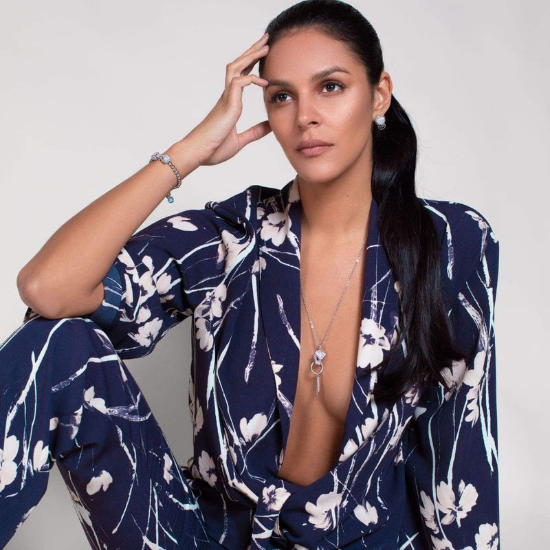 Panthera by Keysi Sayago | 18k White Gold | Cubic Zirconia Crystal Earrings