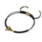 Shark Tooth Black Macrame Bracelet by Lauren Howe | .925 Sterling Gold Vermeil | Black Crystal