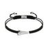 Shark Tooth Black Macrame Bracelet by Lauren Howe | .925 Sterling Silver | Crystal