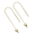 Shark Tooth Chain Drop Threader Earrings by Lauren Howe | .925 Sterling Gold Vermeil | Black Crystal