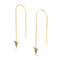Shark Tooth Chain Drop Threader Earrings by Lauren Howe | .925 Sterling Gold Vermeil | Black Crystal