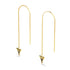 Shark Tooth Chain Drop Threader Earrings by Lauren Howe | .925 Sterling Gold Vermeil | Black Crystal