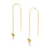 Shark Tooth Chain Drop Threader Earrings by Lauren Howe | .925 Sterling Gold Vermeil | Crystal