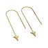 Shark Tooth Chain Drop Threader Earrings by Lauren Howe | .925 Sterling Gold Vermeil | Crystal