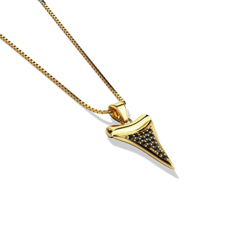 Shark Tooth Infinity Clasp Necklace by Lauren Howe | .925 Sterling Gold Vermeil | Black Crystal