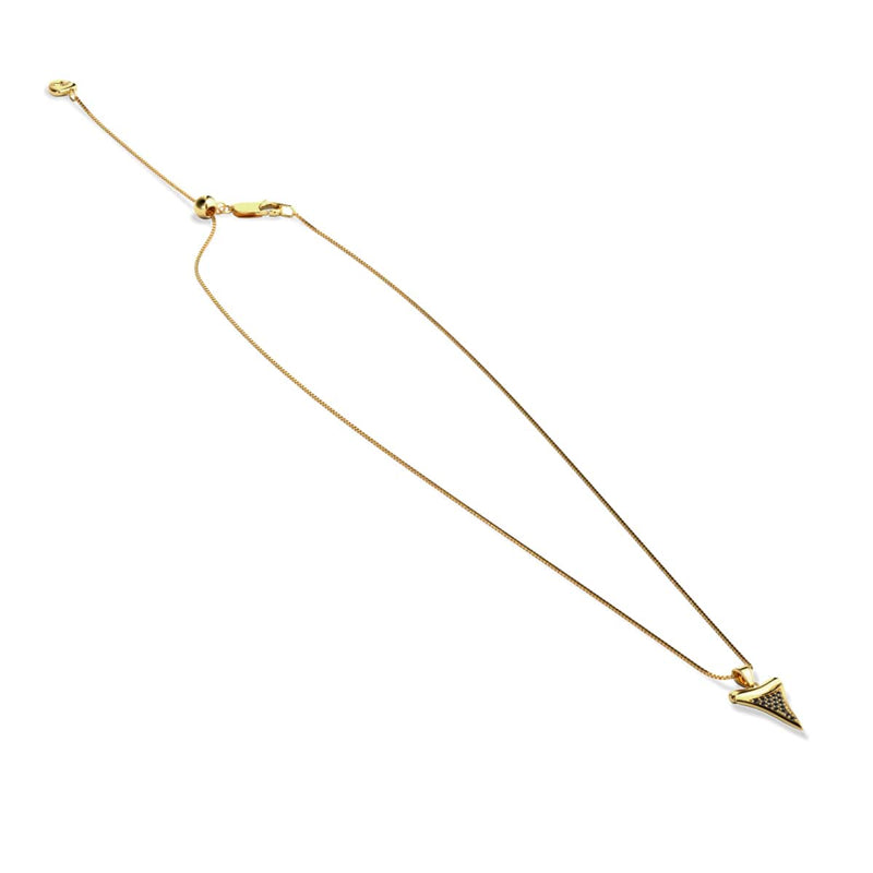 Shark Tooth Infinity Clasp Necklace by Lauren Howe | .925 Sterling Gold Vermeil | Black Crystal