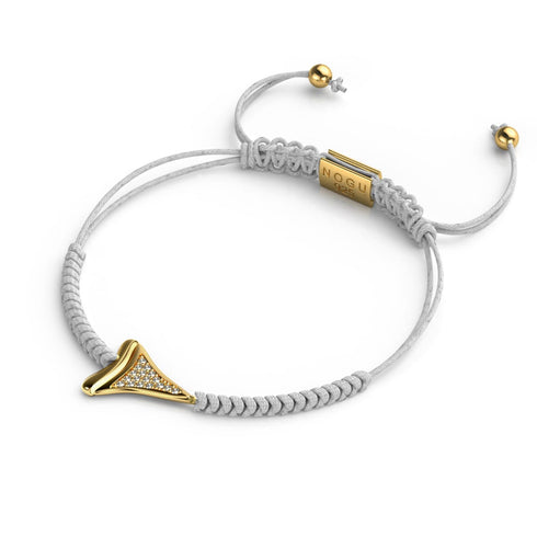 Shark Tooth White Macrame Bracelet by Lauren Howe | .925 Sterling Silver Gold Vermeil | Crystal