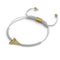 Shark Tooth White Macrame Bracelet by Lauren Howe | .925 Sterling Silver Gold Vermeil | Crystal