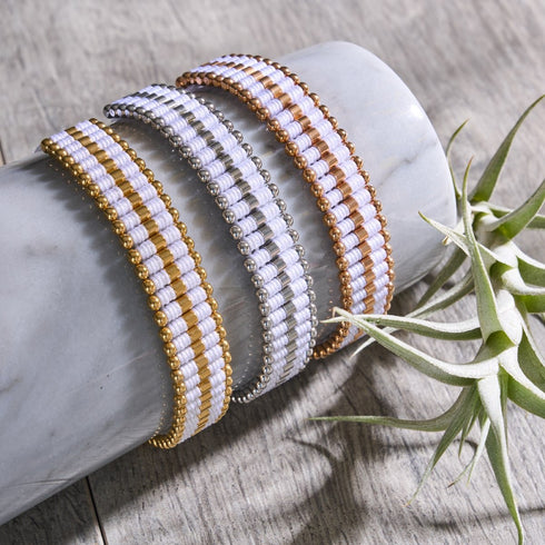 White | 18k Gold | Amici Bracelet