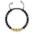 Black Line Agate | Gold | Balance Gemstone Macrame Bracelet