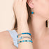 Blue Line Agate | Silver | Balance Gemstone Macrame Bracelet