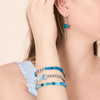 Blue Line Agate | Silver | Balance Gemstone Macrame Bracelet