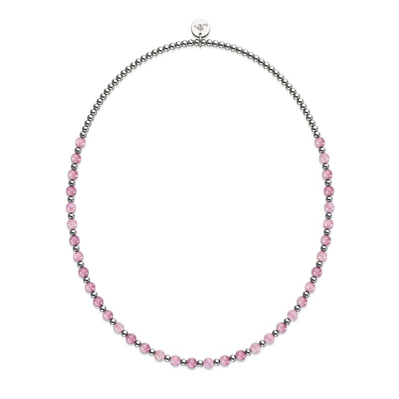 Watermelon Quartz x White Gold | Boho Gem Wrap