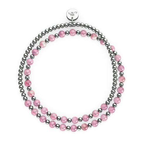 Watermelon Quartz x White Gold | Boho Gem Wrap