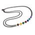 Rainbow Chakra | 7 Gemstone Chain Necklace | Gunmetal