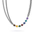 Rainbow Chakra | 7 Gemstone Chain Necklace | Gunmetal