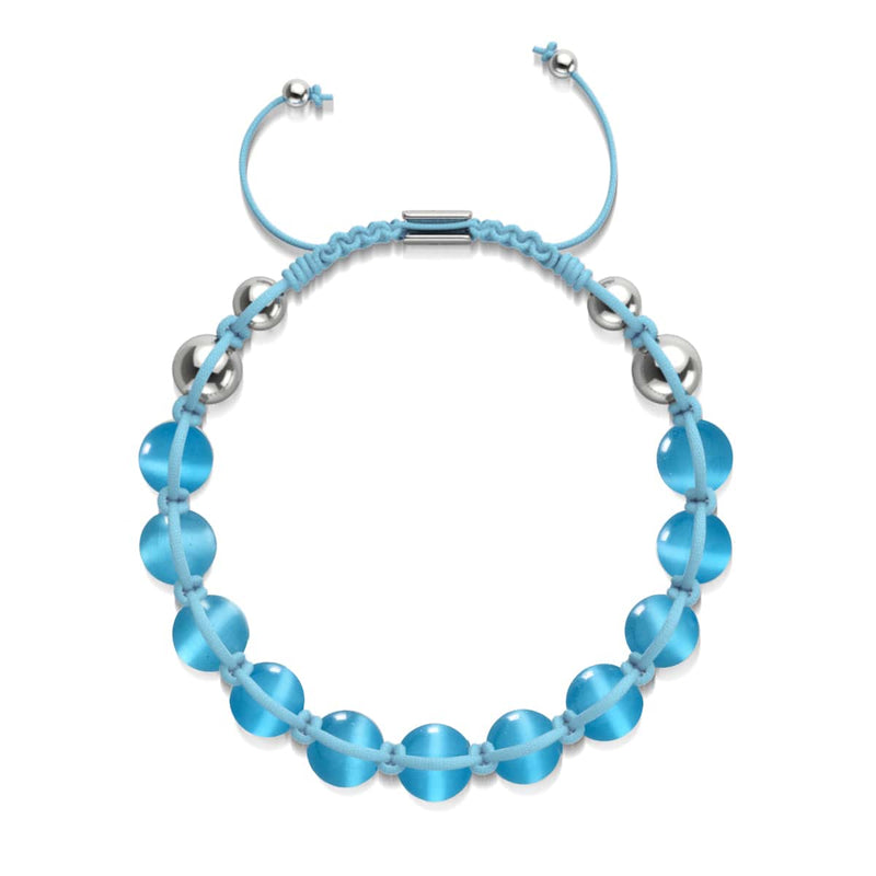 Aquamarine | Silver | Cheshire Glass Charmballa Bracelet