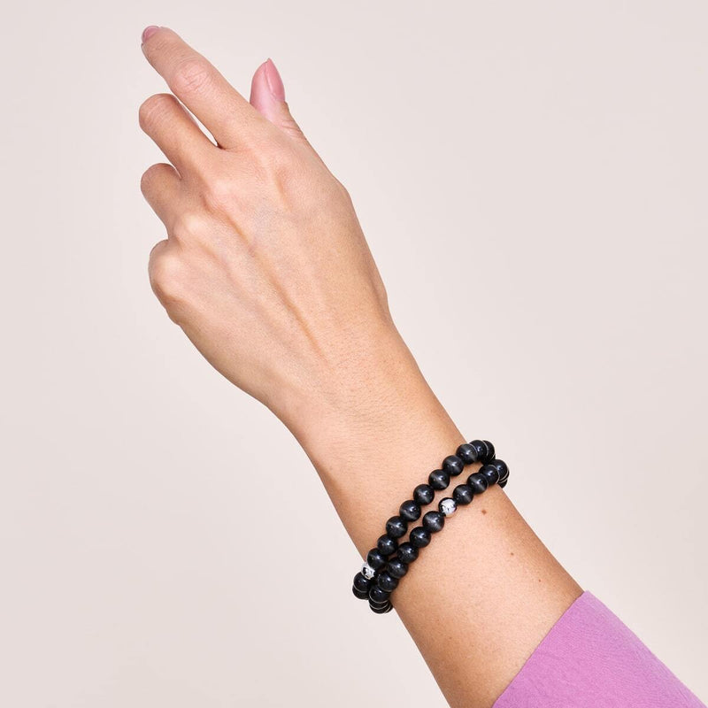 Black Sable | .925 Sterling Silver | Cheshire Glass Bracelet
