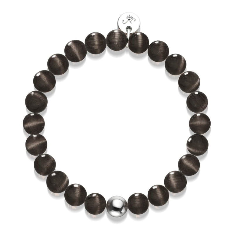 Charcoal | .925 Sterling Silver | Cheshire Glass Bracelet