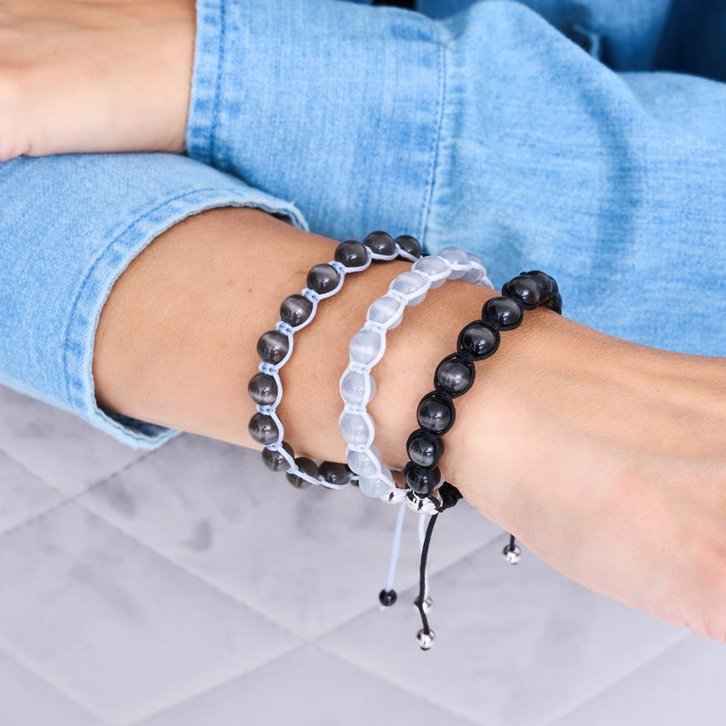 Charcoal | Silver | Cheshire Glass Charmballa Bracelet