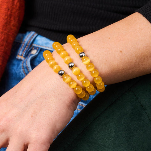 Harvest Moon | .925 Sterling Silver | Cheshire Glass Bracelet