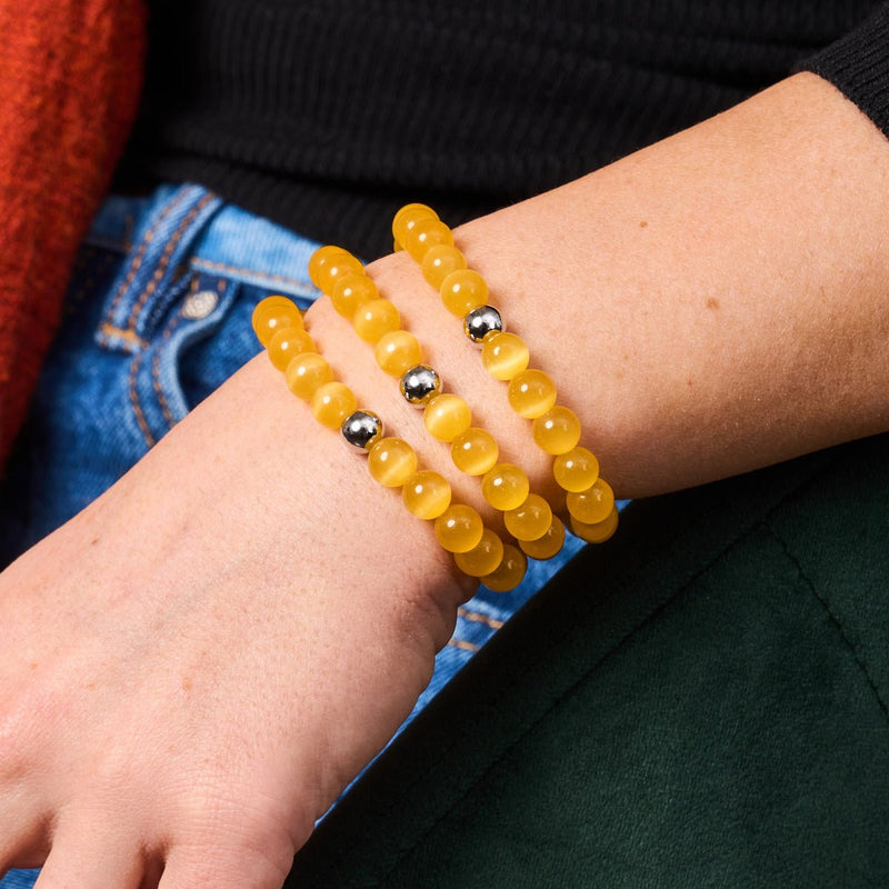 Harvest Moon | .925 Sterling Silver | Cheshire Glass Bracelet