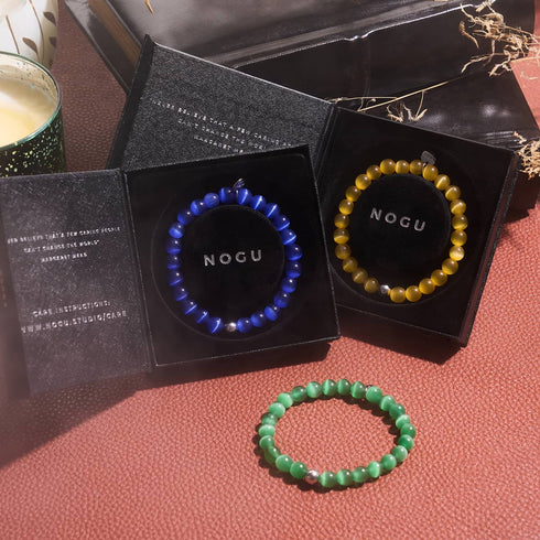 Harvest Moon | .925 Sterling Silver | Cheshire Glass Bracelet