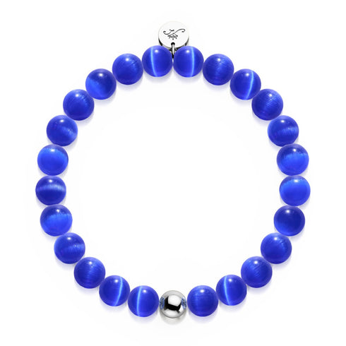 Midnight Watch | .925 Sterling Silver | Cheshire Glass Bracelet