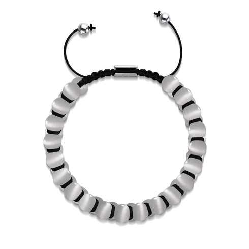 Nimbus | Silver | Cheshire Glass Double Macrame Bracelet