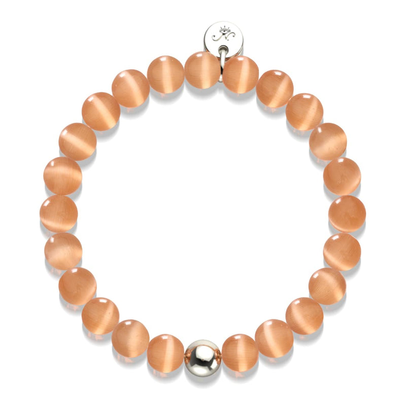 Pumpkin | .925 Sterling Silver | Cheshire Glass Bracelet