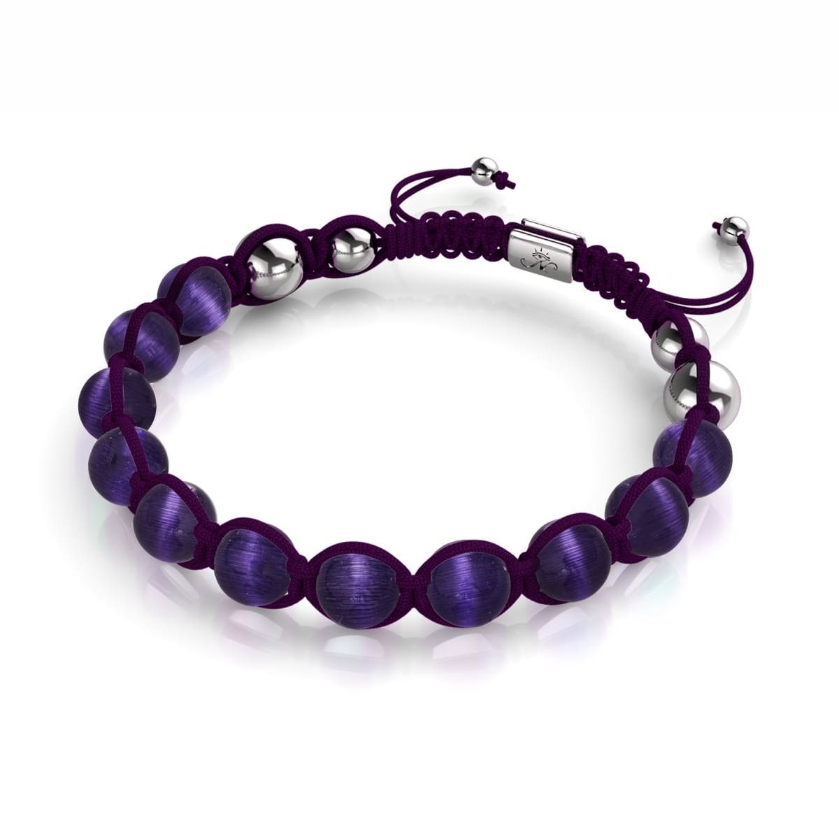 Purple | Silver | Cheshire Glass Charmballa Bracelet