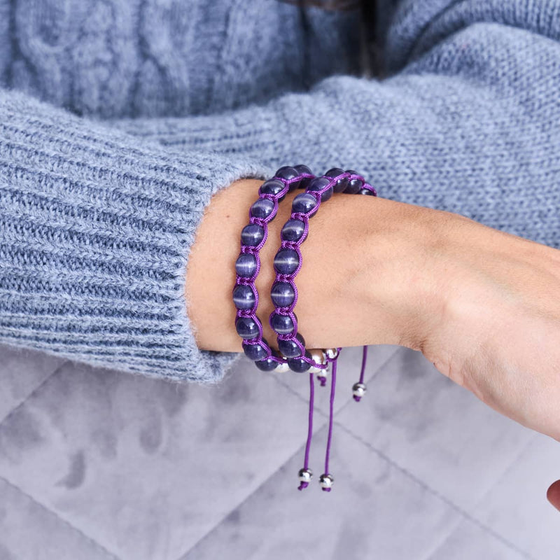 Purple | Silver | Cheshire Glass Charmballa Bracelet