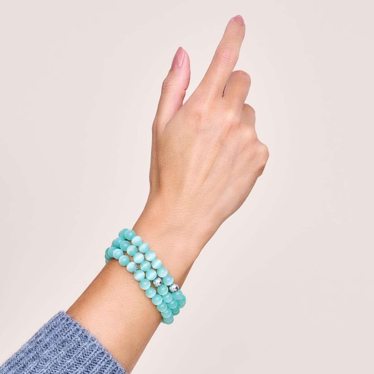 Teal | .925 Sterling Silver | Cheshire Glass Bracelet