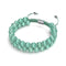 Teal | Silver | Cheshire Glass Double Macrame Bracelet
