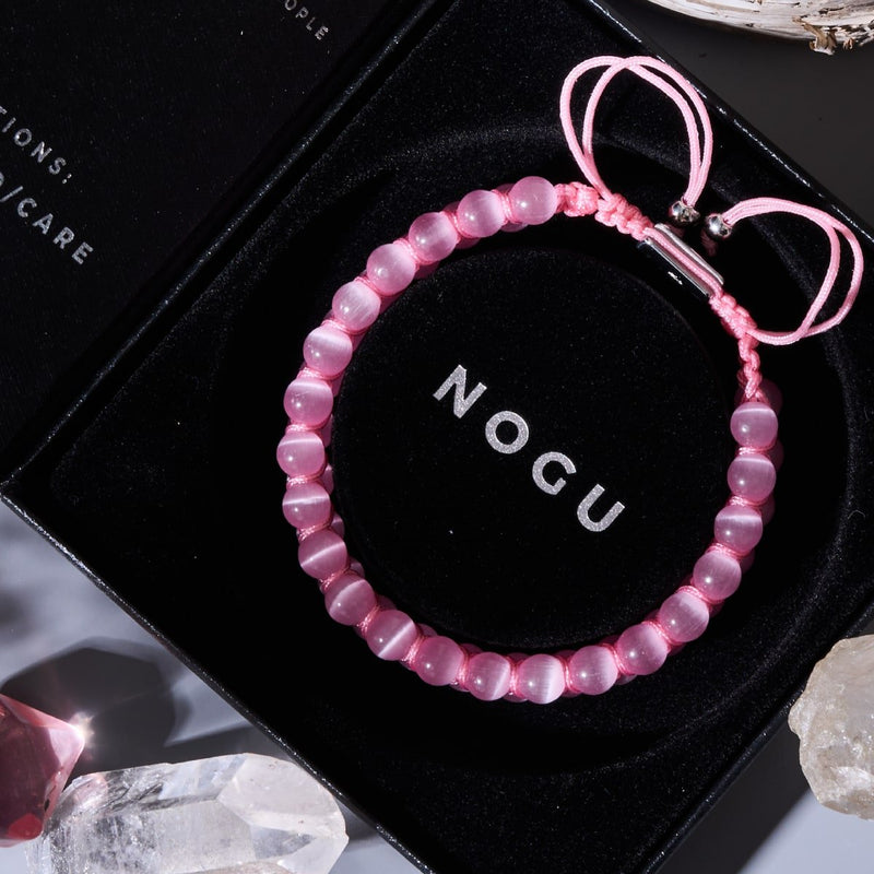 Watermelon | Silver | Cheshire Glass Double Macrame Bracelet