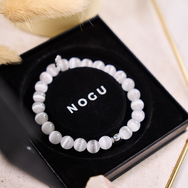 White | .925 Sterling Silver | Cheshire Glass Bracelet