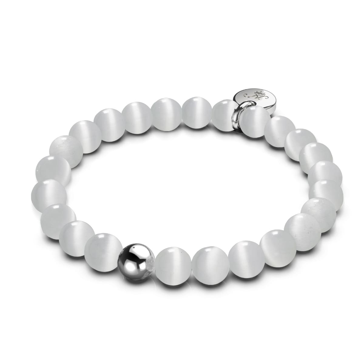 White | .925 Sterling Silver | Cheshire Glass Bracelet