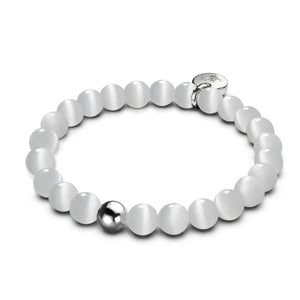 White | .925 Sterling Silver | Cheshire Glass Bracelet
