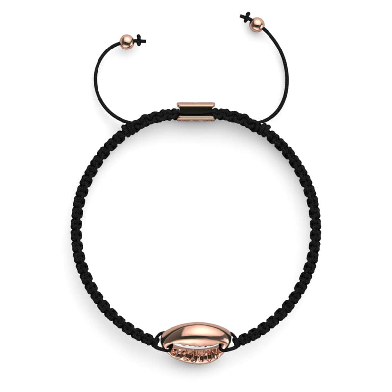 Cowrie Shell Black Macrame Bracelet | .925 Sterling Silver Rose Gold Vermeil